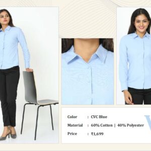 VanHeusen (Wipro) Formal Women's Shirt-Cvc Blue