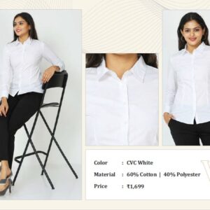 VanHeusen (Wipro) Formal Women's Shirt-Cvc White