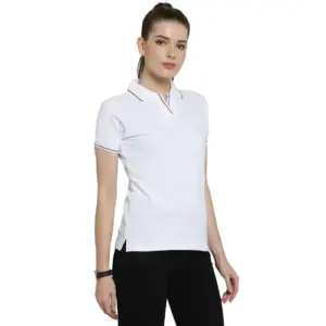 Scott International (Wipro) Women’s Polo White T-Shirt with Blue Tip