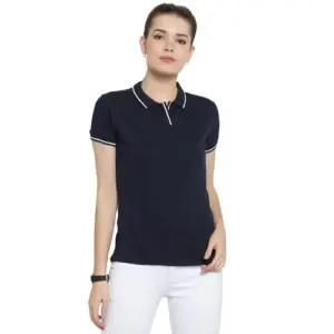 Scott International (Wipro) Women’s Polo Navy T-Shirt with White Tip