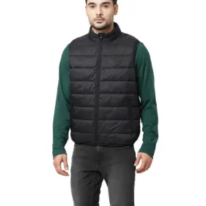 JACK & JONES - ETHAN SLEEVELESS PUFFER JACKET - BLACK