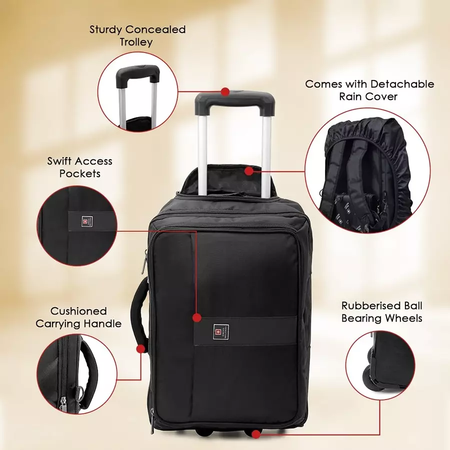 Swiss Military Laptop Briefcase Cum Trolley Bag LTB4A - Image 2